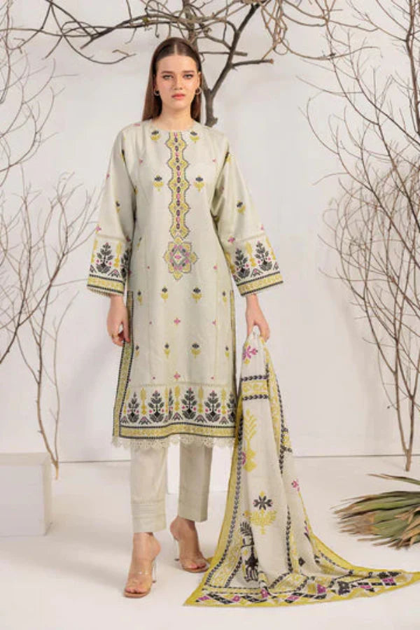 3 Piece Designer Suit - Unstitched