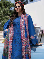 3 Piece Luxury Embroidered Chikankari Suit - Unstitched