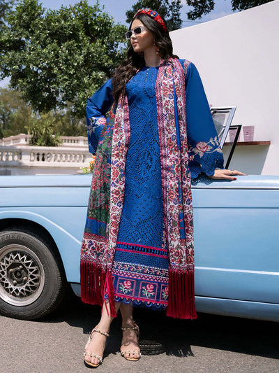 3 Piece Luxury Embroidered Chikankari Suit - Unstitched