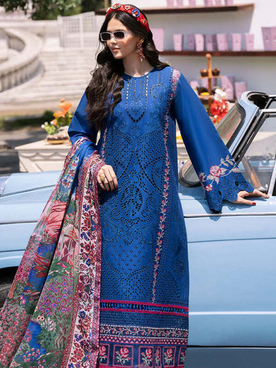 3 Piece Luxury Embroidered Chikankari Suit - Unstitched