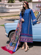 3 Piece Luxury Embroidered Chikankari Suit - Unstitched