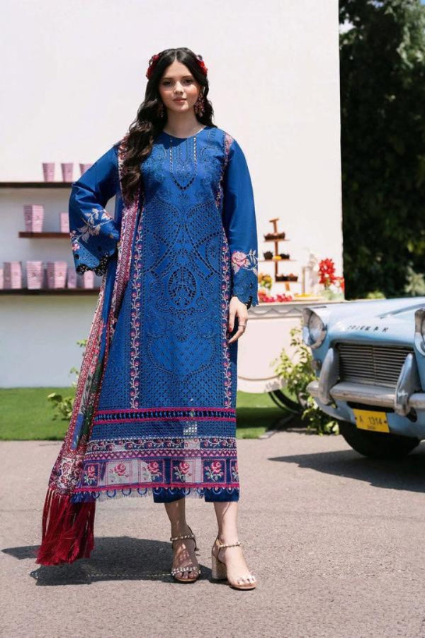 3 Piece Luxury Embroidered Chikankari Suit - Unstitched
