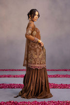 3 Piece Embroidery Organza Suit - Unstitched