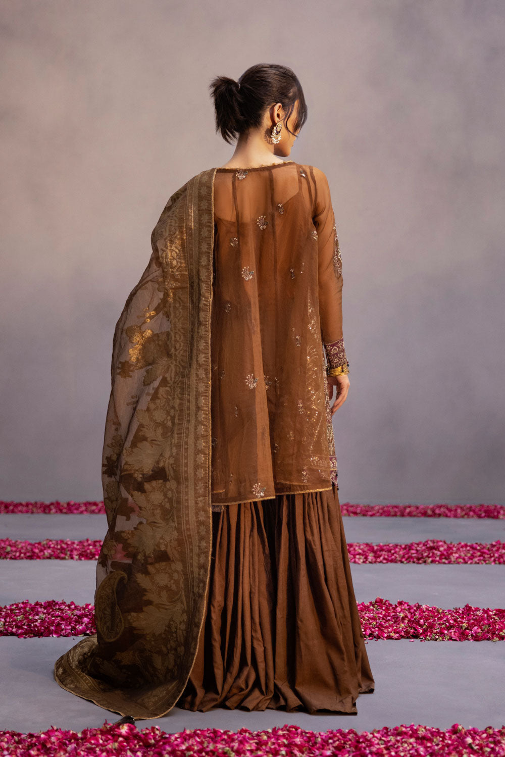 3 Piece Embroidery Organza Suit - Unstitched