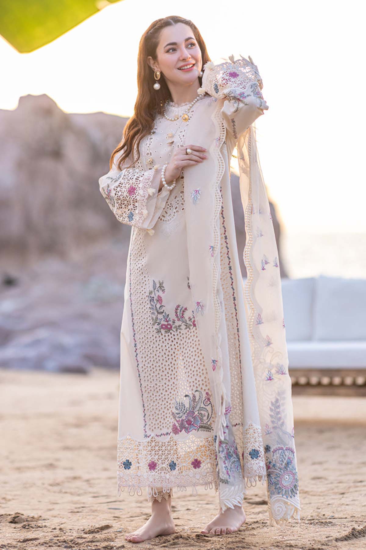 3 Piece Luxury Chikankari Embroidery Suit - Unstitched