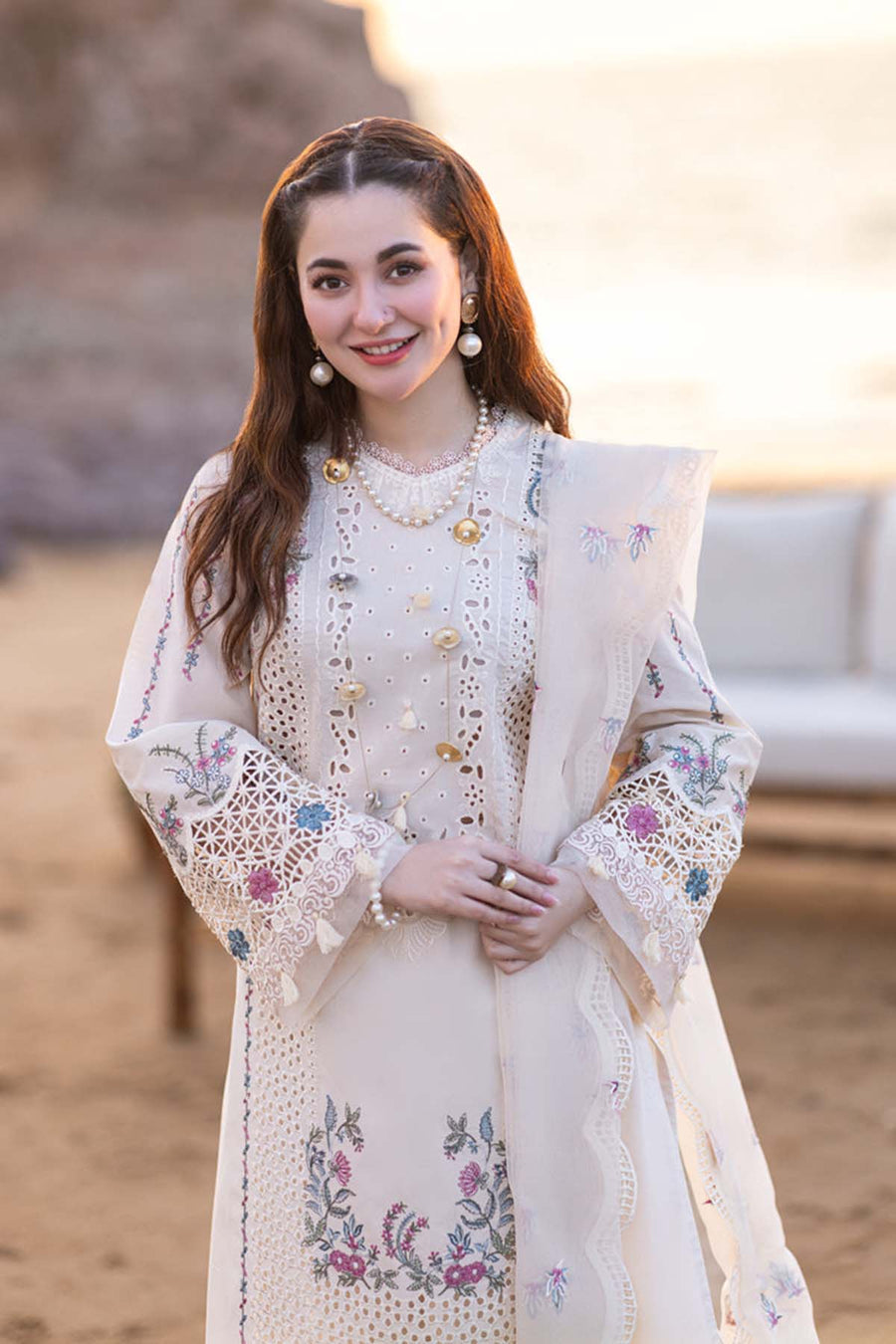 3 Piece Luxury Chikankari Embroidery Suit - Unstitched