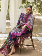 03-Piece Printed Lawn Suit With Embroidery - Unstitched