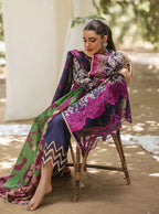 03-Piece Printed Lawn Suit With Embroidery - Unstitched