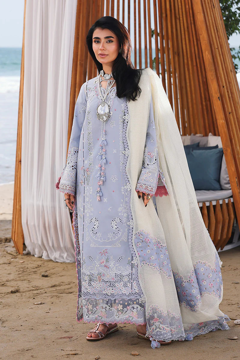 03-Piece Lawn Suit With Chikankari Embroidery - Unstitched