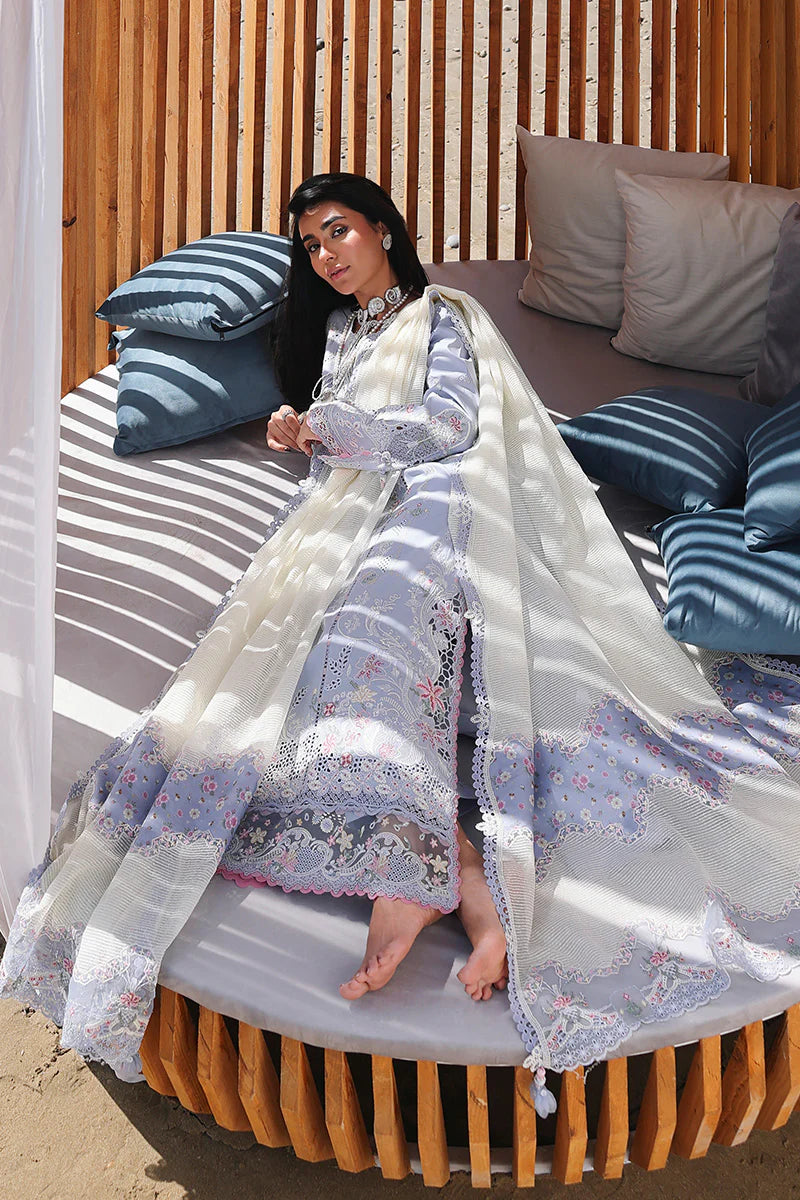 03-Piece Lawn Suit With Chikankari Embroidery - Unstitched