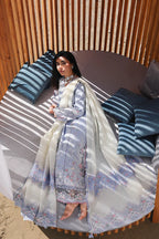 03-Piece Lawn Suit With Chikankari Embroidery - Unstitched