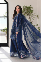Midnight Navy - 3 Piece Embroidered Lawn | Unstitched