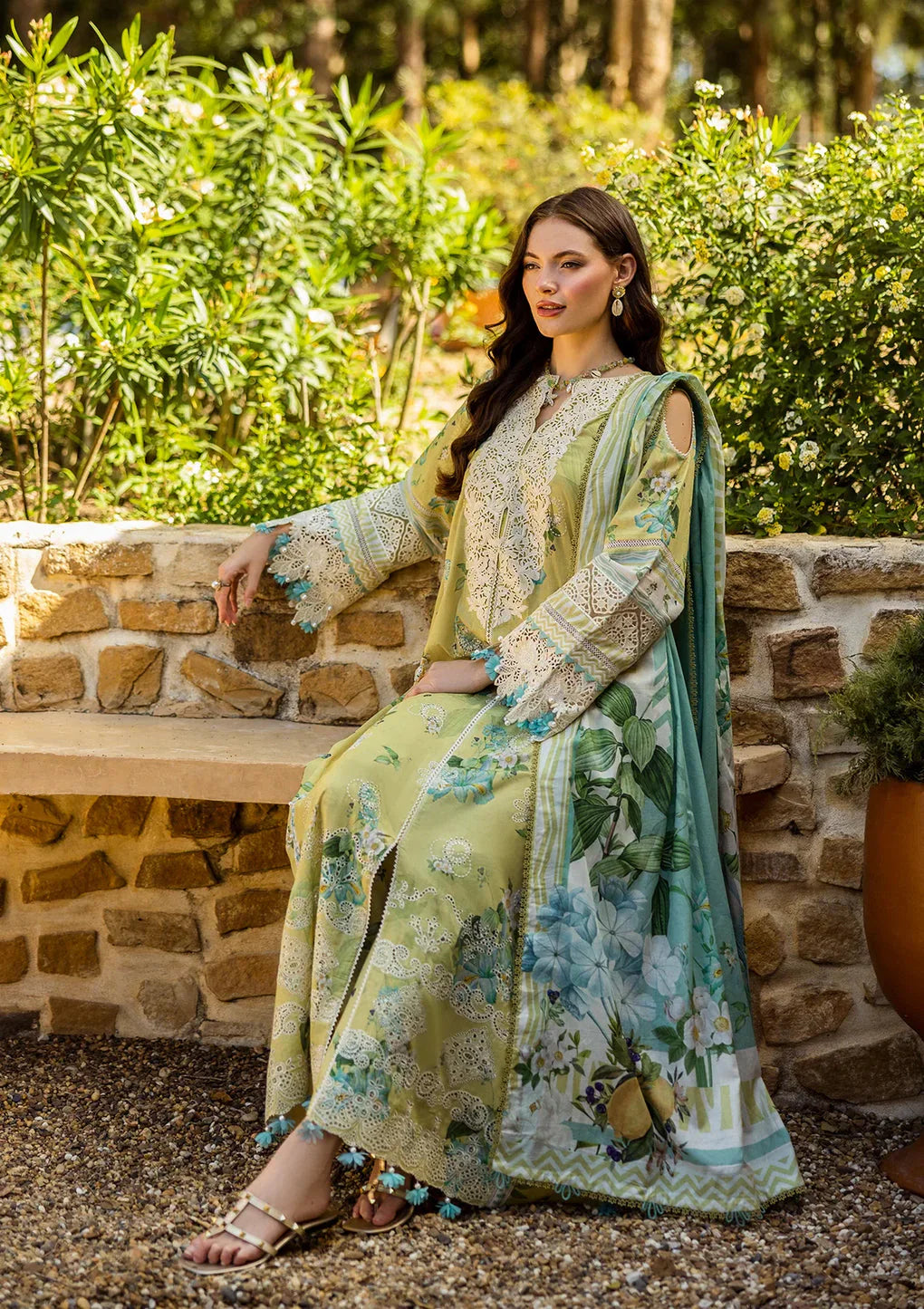 03-Piece Printed Lawn With Embroidery Suit - Unstitched