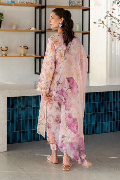 03-Piece Printed Lawn Suit With Chikankari Embroidery - Unstitched
