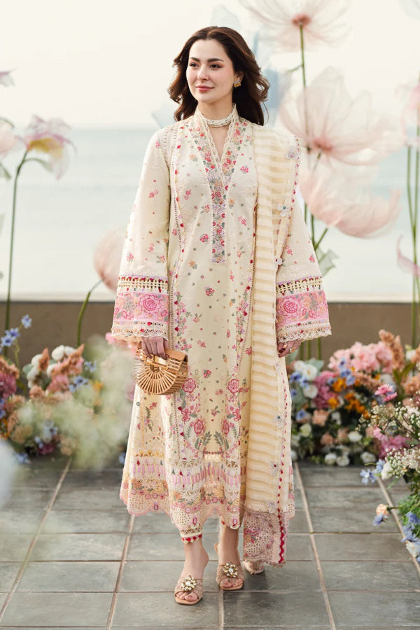3 Piece Embroidery Chikankari Suit - Unstitched
