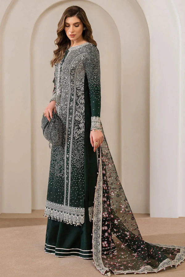 03-Piece Chiffon Suit With Heavy Embroidery - Unstitched