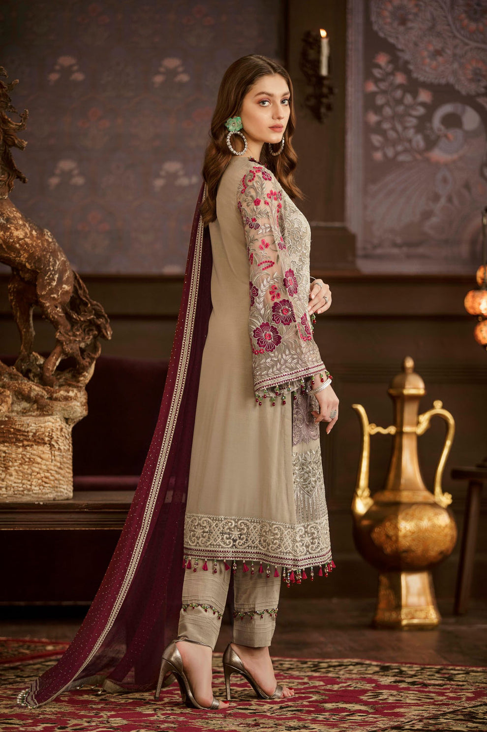3 Piece Chiffon Suit - Unstitched