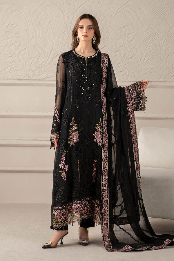 3 Piece Chiffon Suit - Unstitched