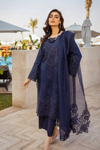 3 Piece Embroidered Chikankari Suit - Unstitched
