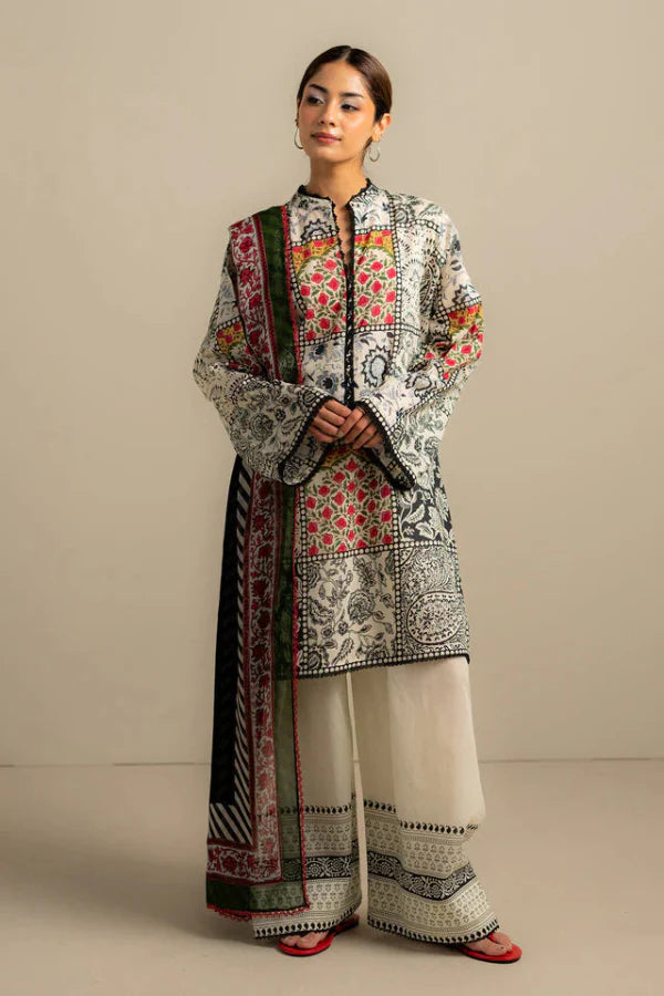 3 Piece Designer Suit - Unstitched