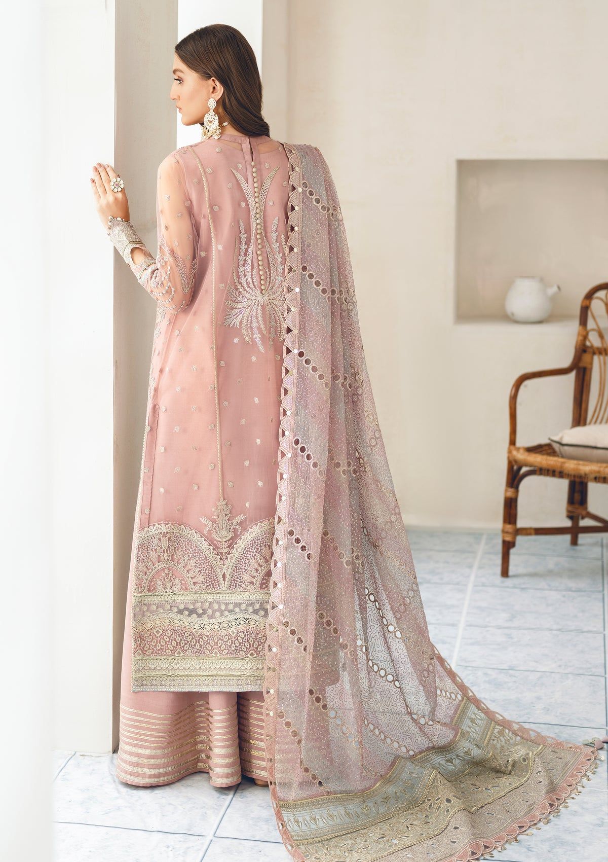 3 Piece Embroidered Bridal Suit - Unstitched