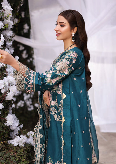 3 Piece Embroidered Chikankari Suit - Unstitched