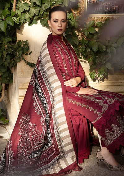 03-Piece Lawn Suit With Schiffli Embroidery - Unstitched