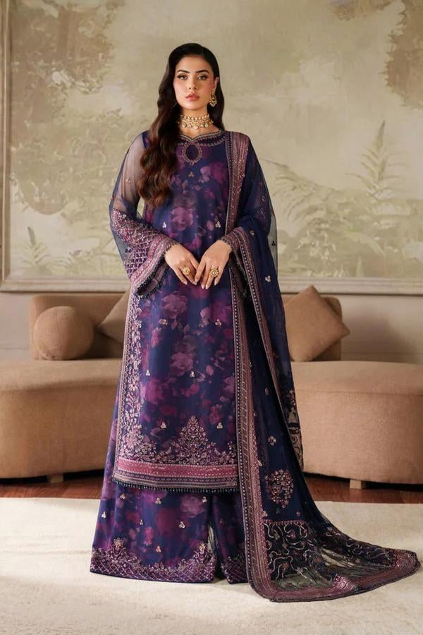 03-Piece Printed Lawn Suit With Embroidery - Unstitched