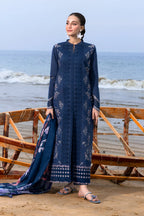 03-Piece Embroidered Chikankari Suit - Unstitched