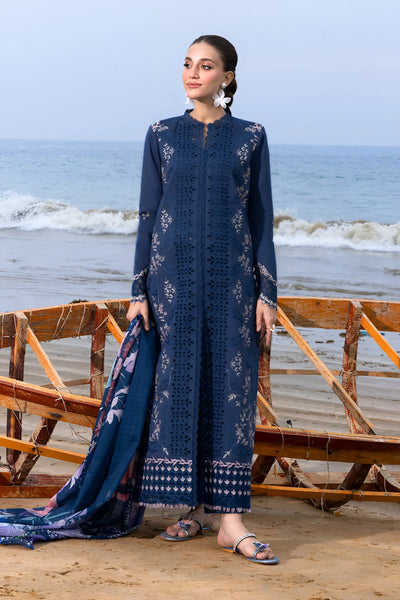 03-Piece Embroidered Chikankari Suit - Unstitched