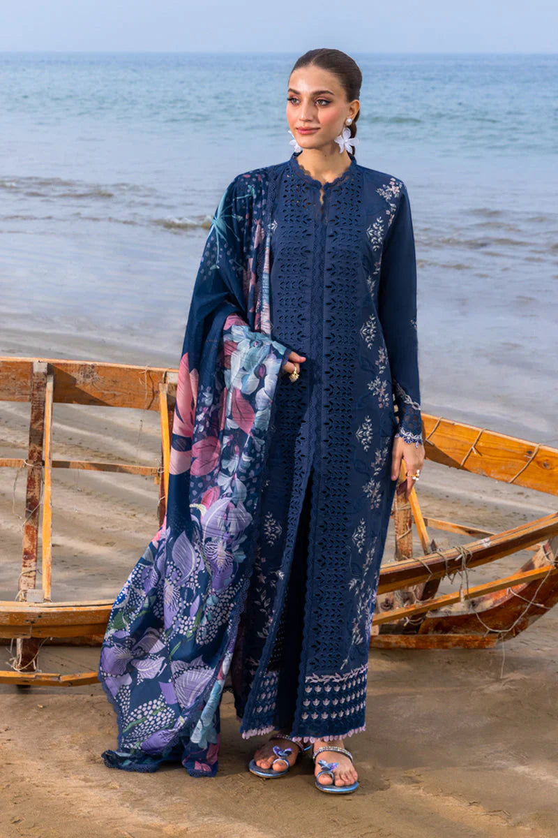 03-Piece Embroidered Chikankari Suit - Unstitched