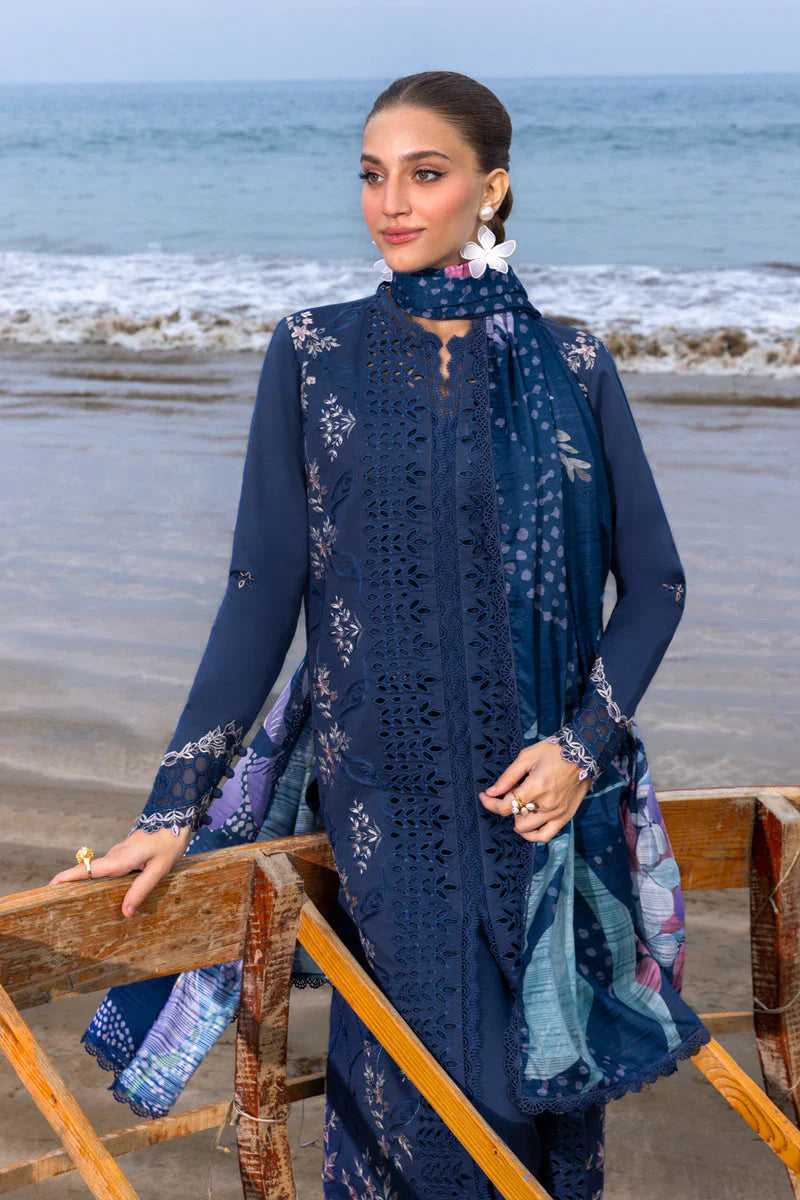 03-Piece Embroidered Chikankari Suit - Unstitched