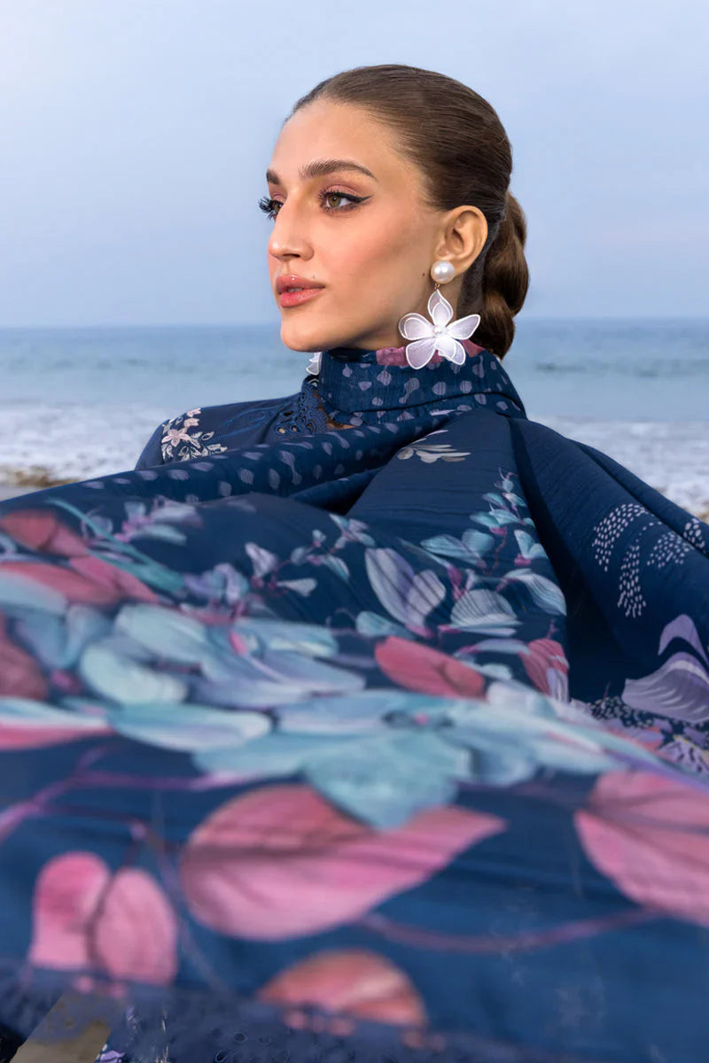 03-Piece Embroidered Chikankari Suit - Unstitched