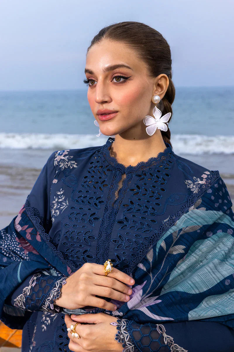 03-Piece Embroidered Chikankari Suit - Unstitched