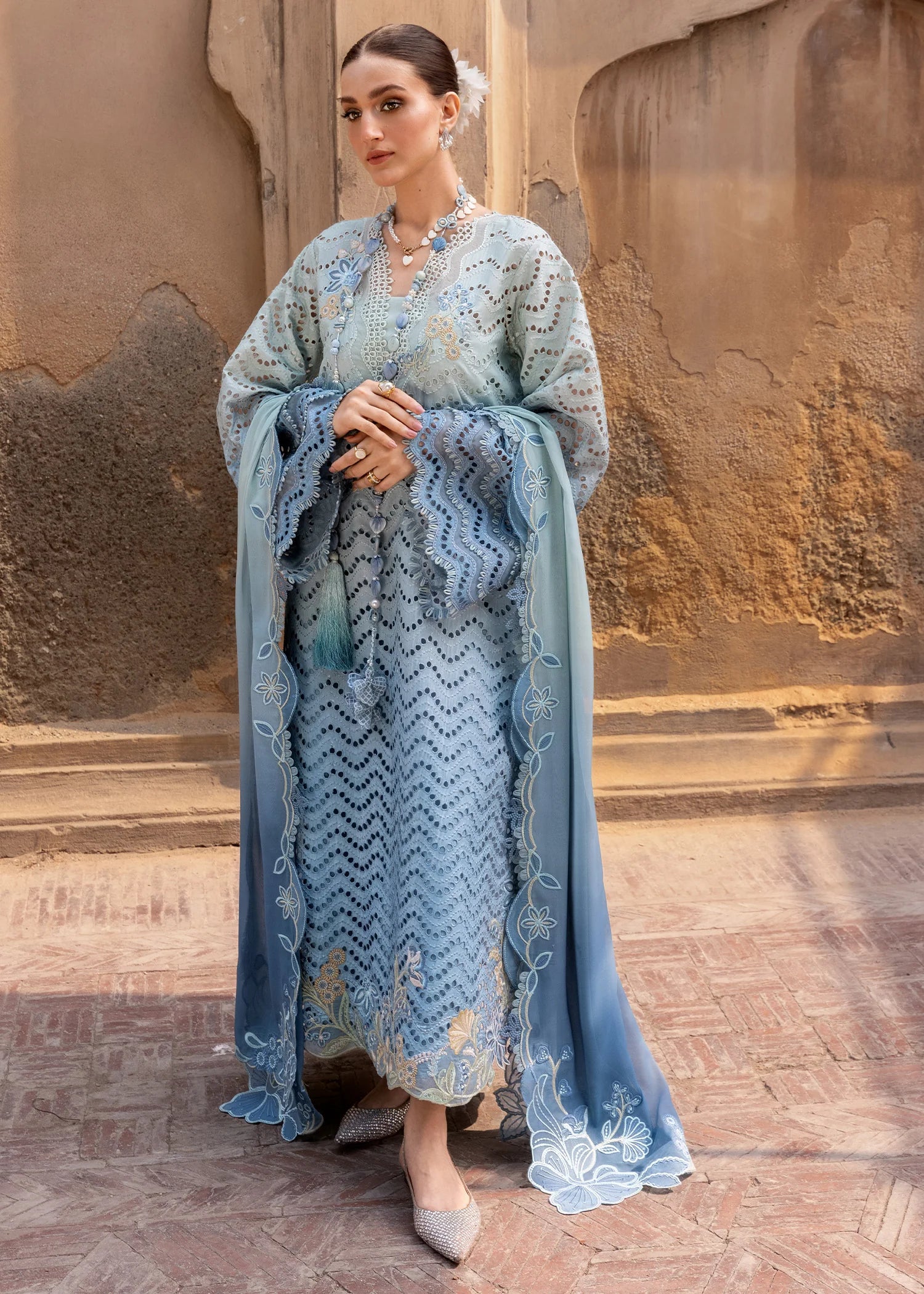03-Piece Swiss Lawn Suit With Embroidery - Unstitched