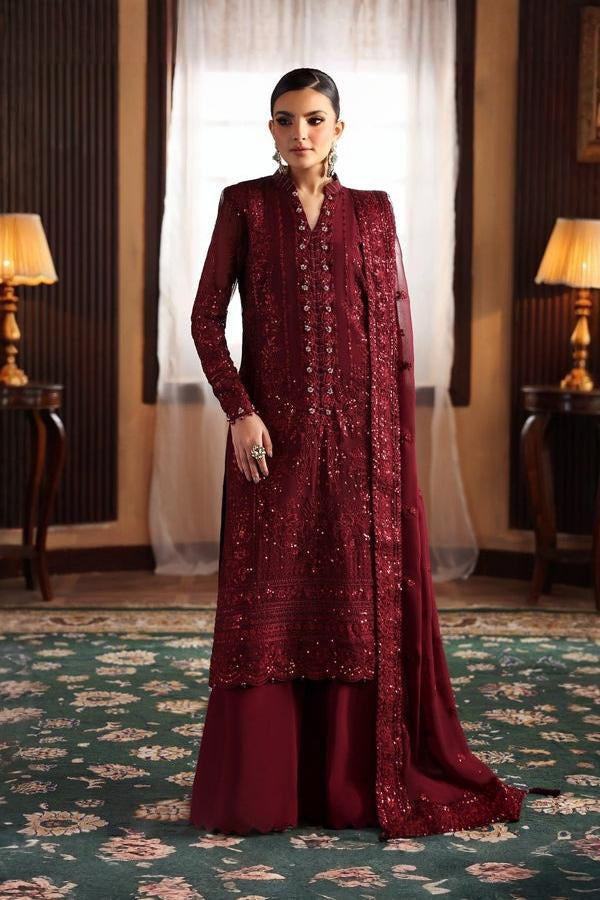 3 Piece Luxury Chiffon Embroidered Suit - Unstitched