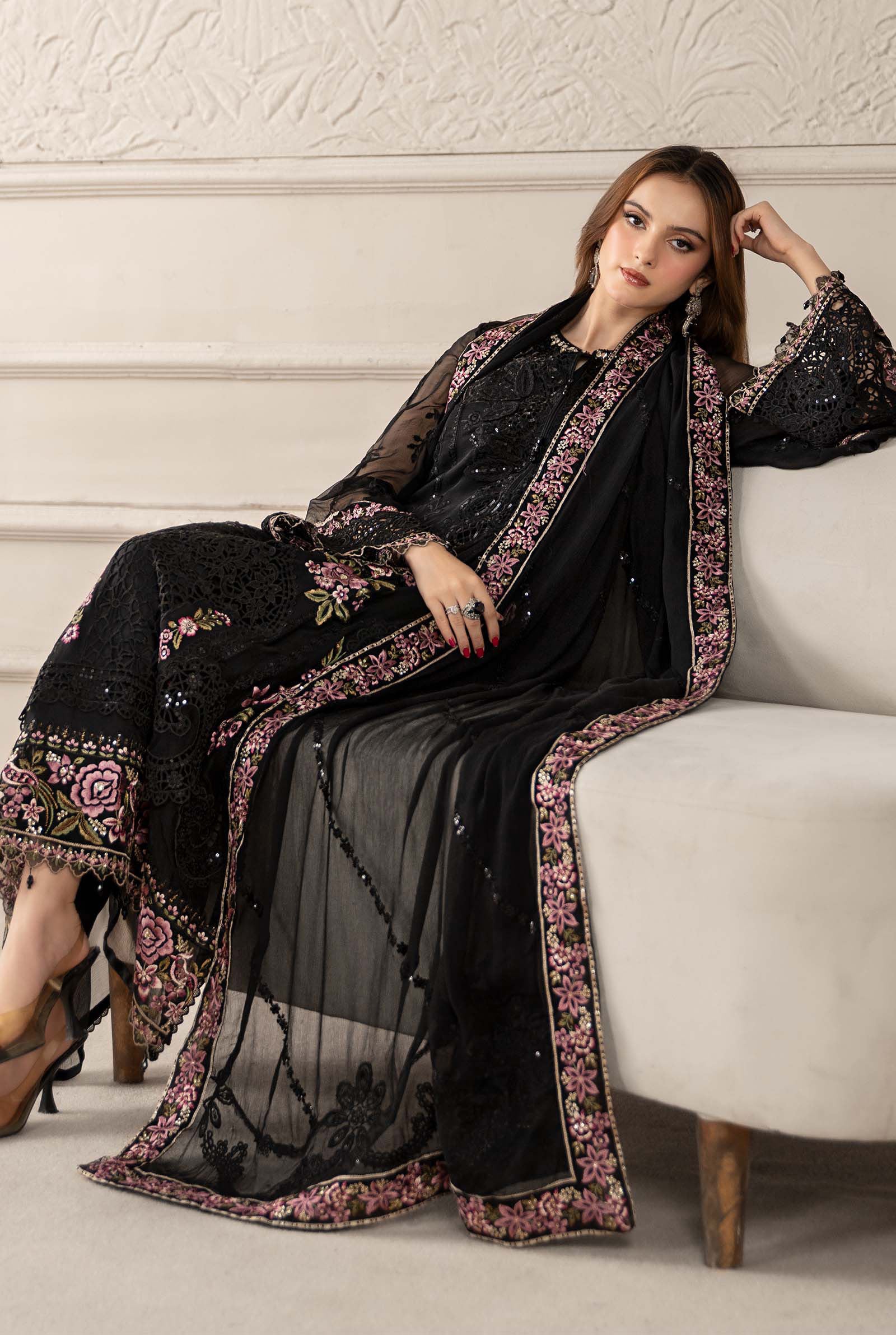 3 Piece Chiffon Suit - Unstitched