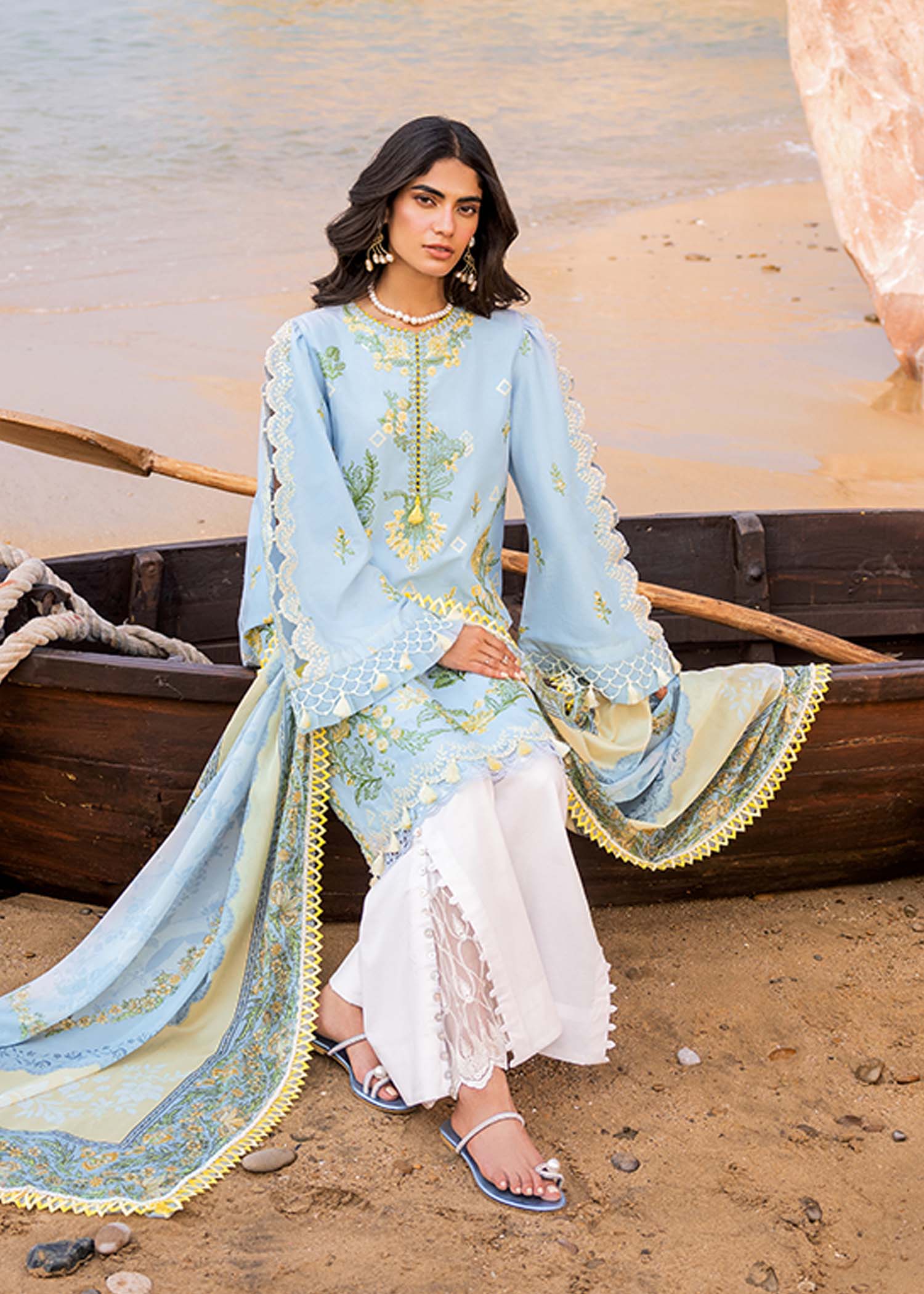 3 Piece Lawn Embroidery Dress - Unstitched