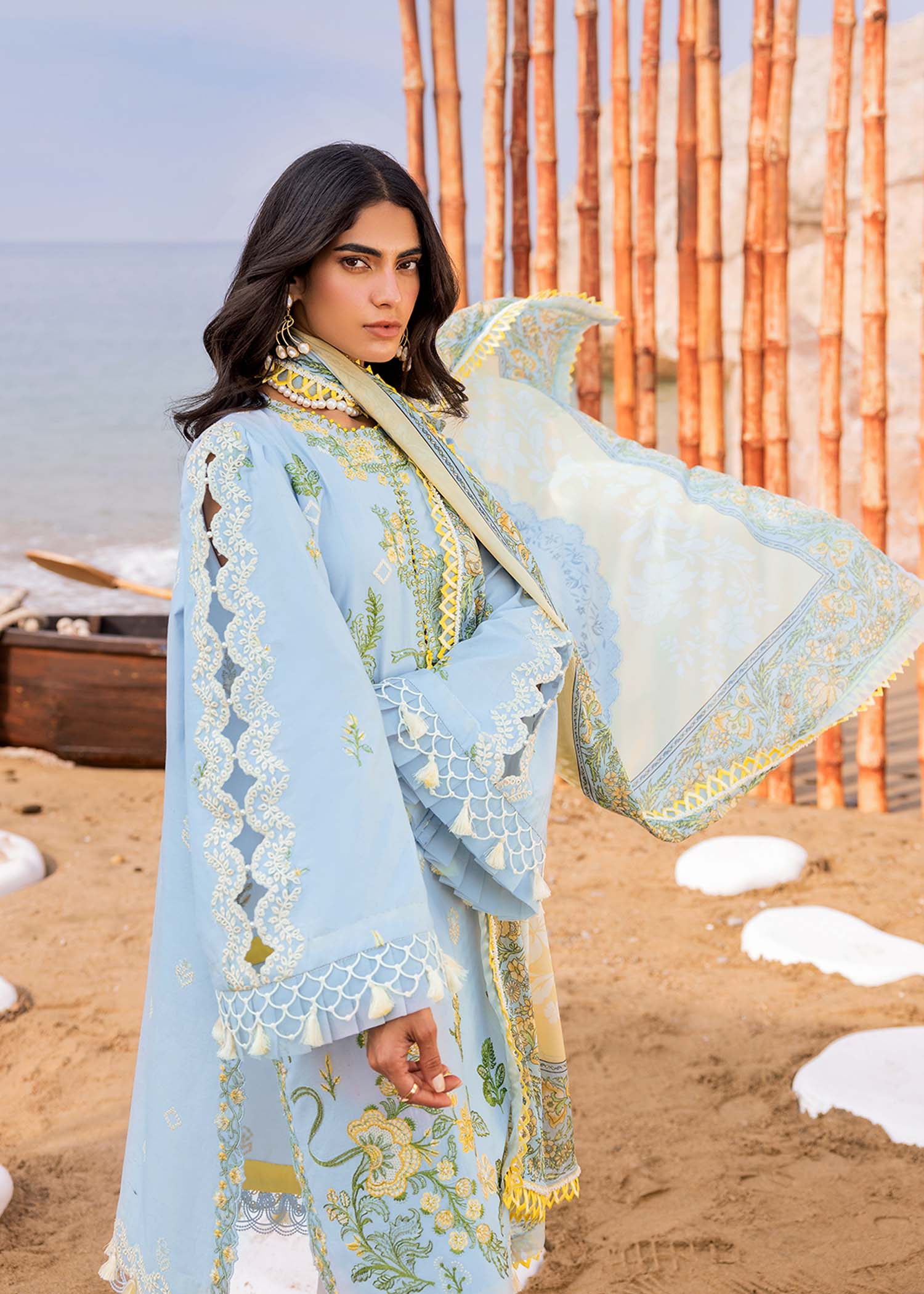 3 Piece Lawn Embroidery Dress - Unstitched