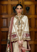 3 Piece Women's Embroidery Lawn Suit - Unstitched