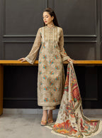 3 Piece Lawn Embroidery Suit - Unstitched