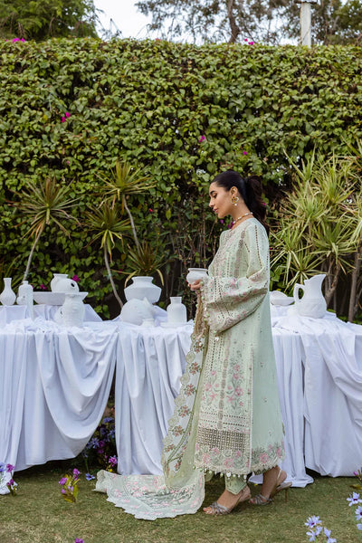 03-Piece Lawn Suit With Chikankari Embroidery - Unstitched
