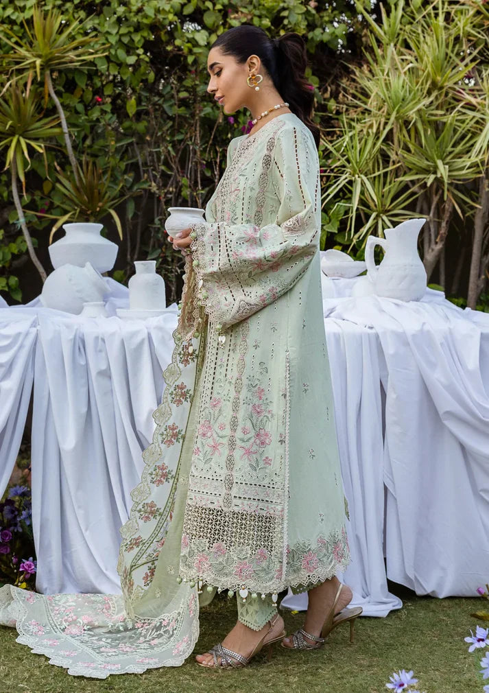 03-Piece Lawn Suit With Chikankari Embroidery - Unstitched