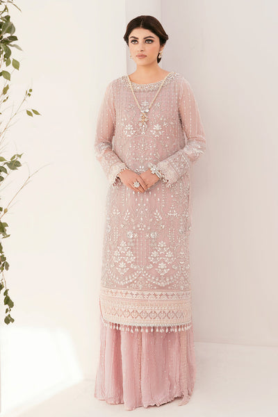 3 Piece Embroidered Chiffon Bridal Dress - Unstitched