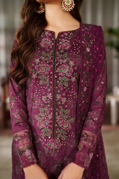 03-Piece Printed Lawn Suit With Embroidery - Unstitched