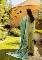 03-Piece Printed Lawn With Embroidery Suit - Unstitched