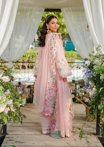03-Piece Soft Lawn With Schiffli Embroidery Suit - Unstitched