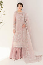 3 Piece Embroidered Chiffon Bridal Dress - Unstitched