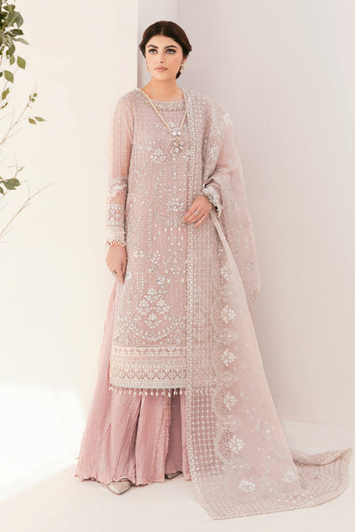 3 Piece Embroidered Chiffon Bridal Dress - Unstitched