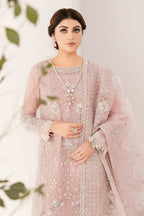 3 Piece Embroidered Chiffon Bridal Dress - Unstitched